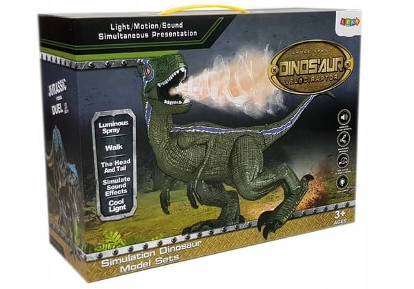 ND24_7746 Interactive Velociraptor Dinosaur, Battery-powered, Water Vapour...