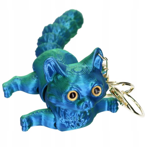 3D Cat Figurine Keyring from a 3D printer – Hit TIK TOKA 9013