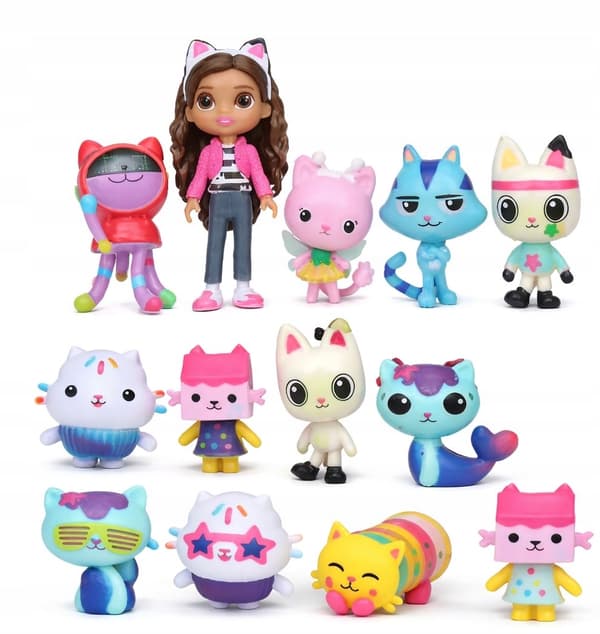 13 cat figurines