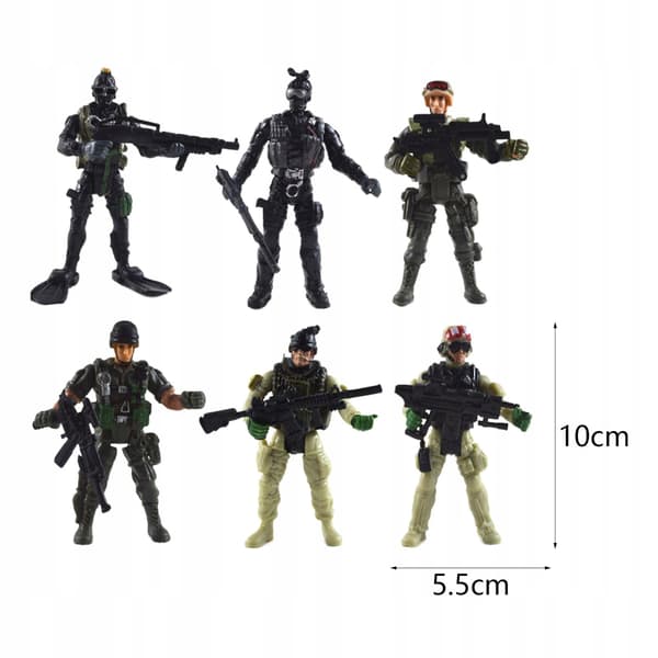 6x Action Figures – Realistic Style for DIY Model Kits and Scenery Sets