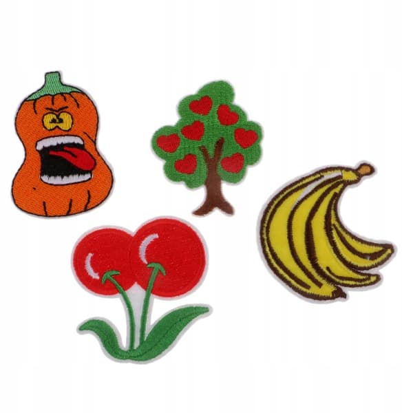 18 Fruit Embroidered Flower Appliqué Iron-On Patch for Clothing Peony