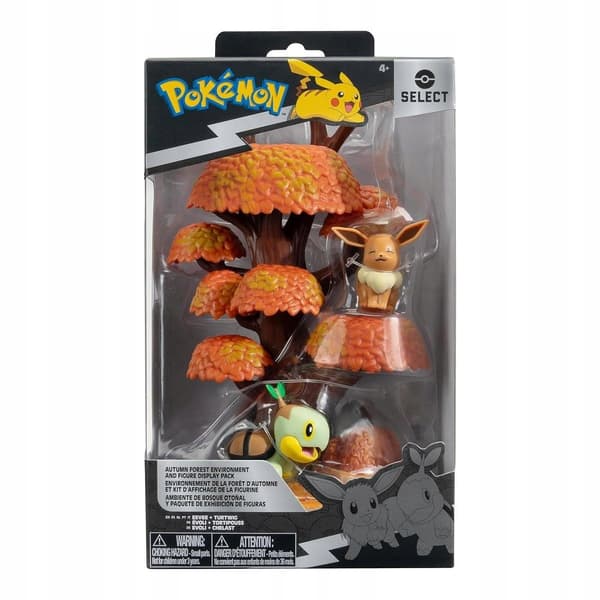 Pokémon Select AUTUMN FOREST Tree + 2 TURTWIG and EEVEE Figures PKW3683