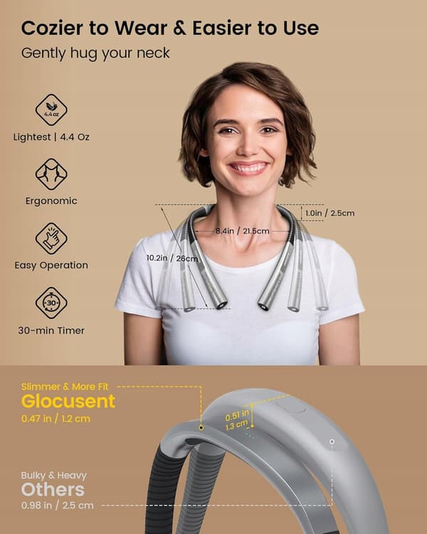 LED NECK READING LAMP – 3 COLOURS, 3 BRIGHTNESS SETTINGS, 30-MINUTE TIMER