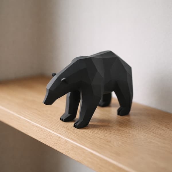 LOW-POLY POLAR BEAR FIGURINE – 3D DECORATION – MANY COLOURS