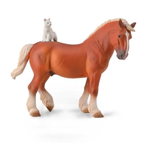 DRAFT HORSE WITH A CAT [FIGURINE]