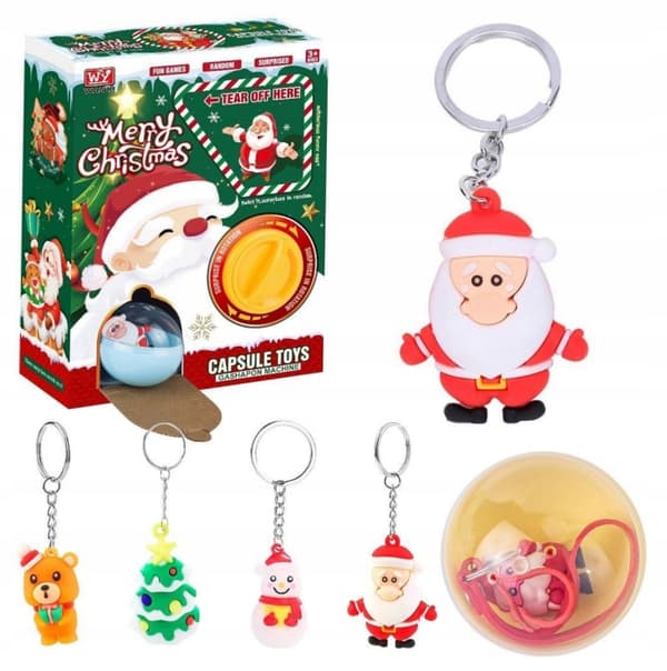 Christmas keyrings – capsule dispenser