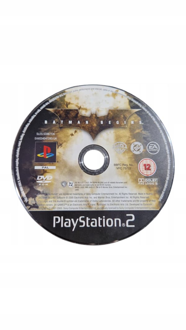 PS2 game BATMAN BEGINS – DISC ONLY