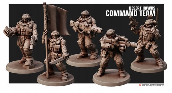 Desert Hawks Command Squad x5 Red Pilgrim-figurer