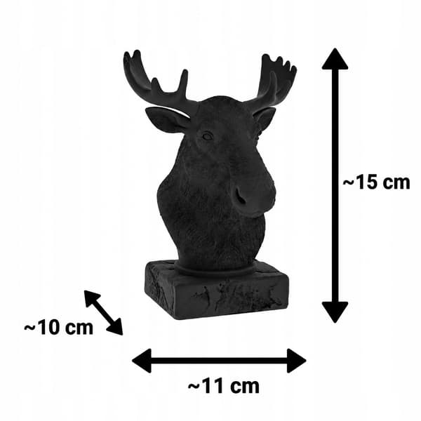 DECORATIVE FIGURINE: MOOSE BUST ON A BASE – MANY COLOURS AVAILABLE