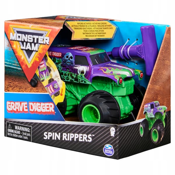 MONSTER JAM GRAVE DIGGER VEHICLE WITH SPIN RIPPERS DRIVE SYSTEM