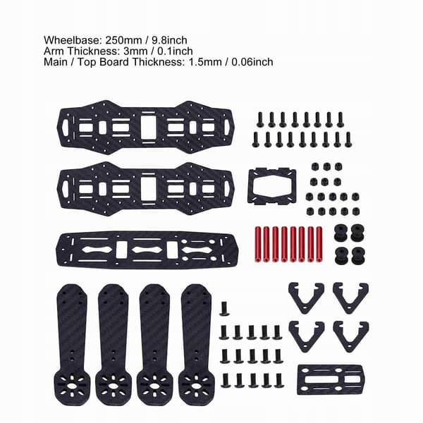 250mm Quadcopter FPV Kit with drone frame – RC drone accessories for GQ
