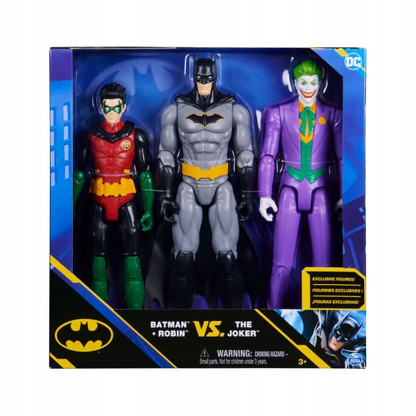 BATMAN 3-IN-1 SET FROM DC COMICS – LARGE 30 CM FIGURES: BATMAN, ROBIN AND THE JOKER