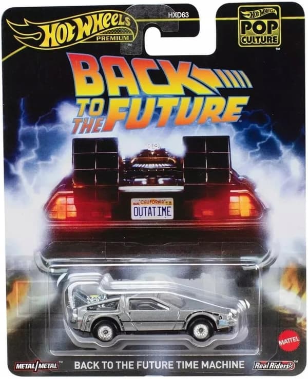 HOT WHEELS BACK TO THE FUTURE TIME MACHINE PREMIUM, DAMAGED PACKAGING