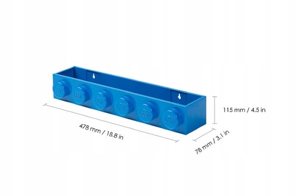 LEGO LONG SHELF, 6 BLUE BRICKS 41121731