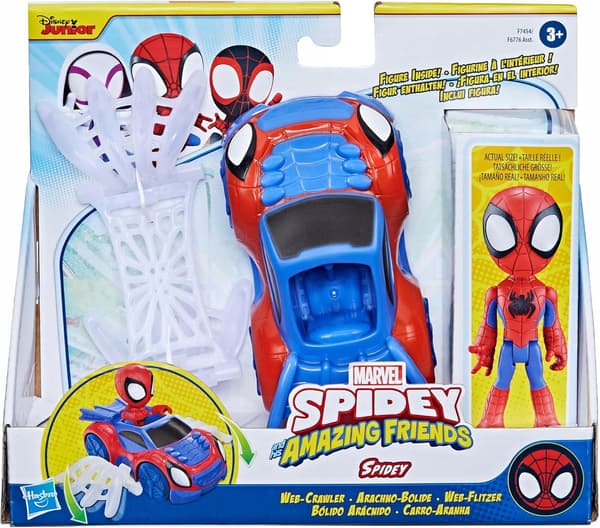 SPIDEY Figure + WEB-CRAWLER Vehicle + Giant Web! Hasbro F7454 SPIDER-MAN