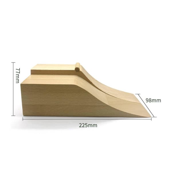 A solid wood toe-skate ramp for practising Ollies, with an elegant design – Location G