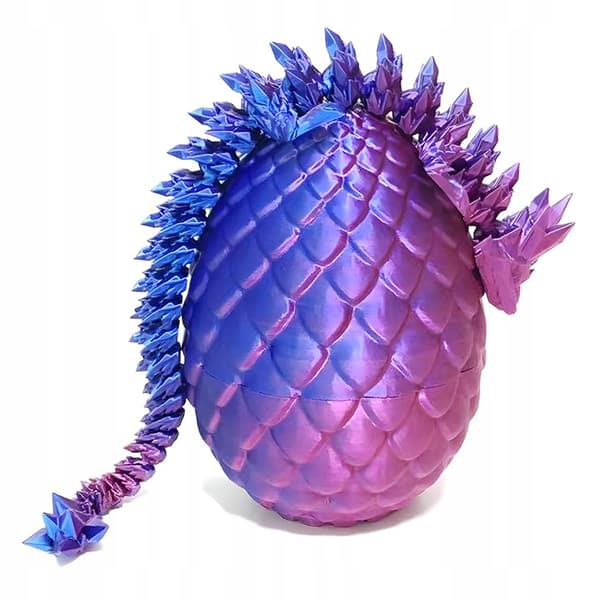Mini Dragon Egg – blue and purple, 3D-printed, 30 cm