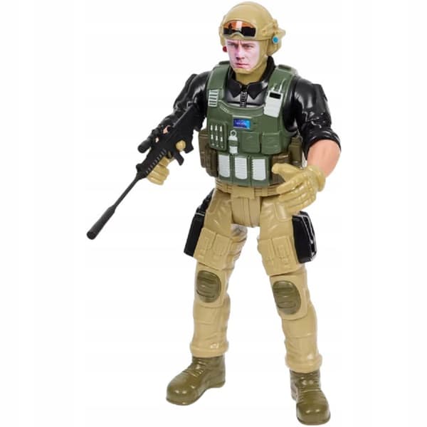 MILITARY FIGURINE: SPECIAL FORCES COMMANDO SOLDIER, 3D, 30cm, 3+, GREEN JACKET