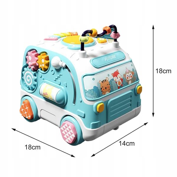 Electronic Musical Bus W/ Light Interactive Toys 2 Modes Musical Blue