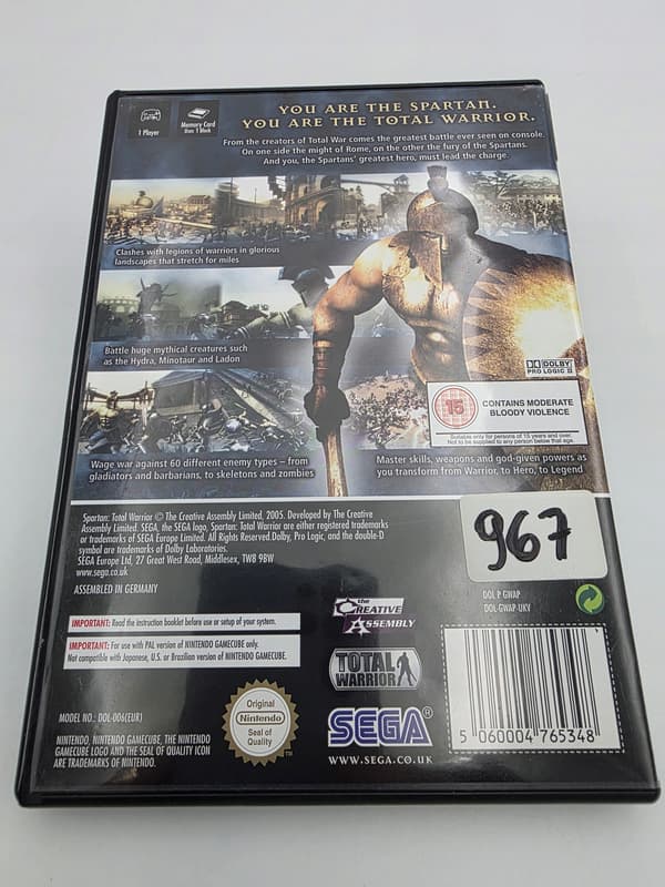 NINTENDO GAMECUBE SPARTAN TOTAL WARRIOR ORIGINAL