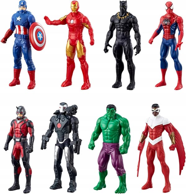 8 MARVEL AVENGERS superhero figures – large gift box, H: 15 cm, E4252