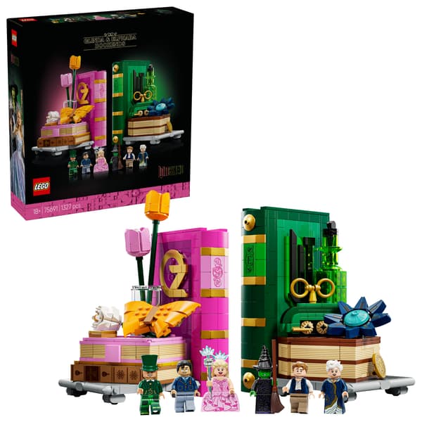 LEGO Wicked 75691 Bookends featuring Glinda and Elphaba