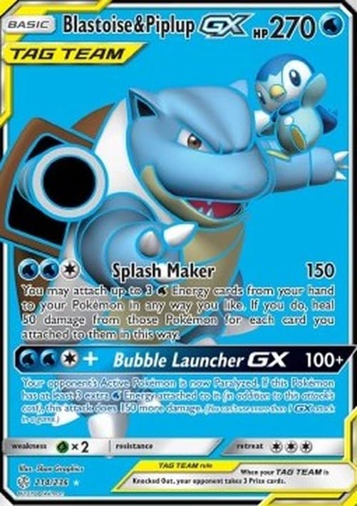 Pokemon Blastoise & Piplup GX