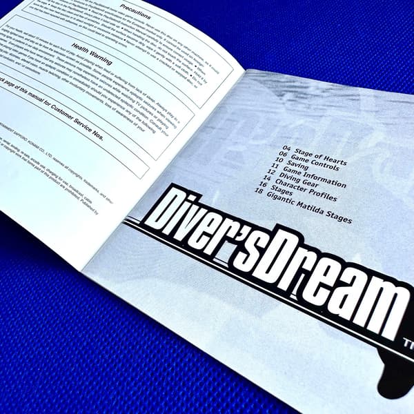 Diver's Dream | PS1 | PSX | PLAYSTATION 1 | MANUAL | INSTRUCTIONS