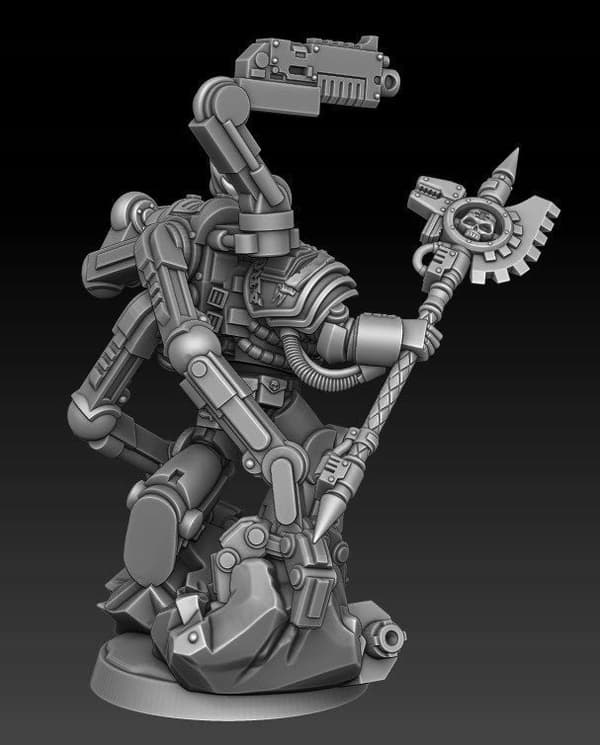 Silver Techmarine |DMG Minis| – Replacement model for board games/D&D/GURPS