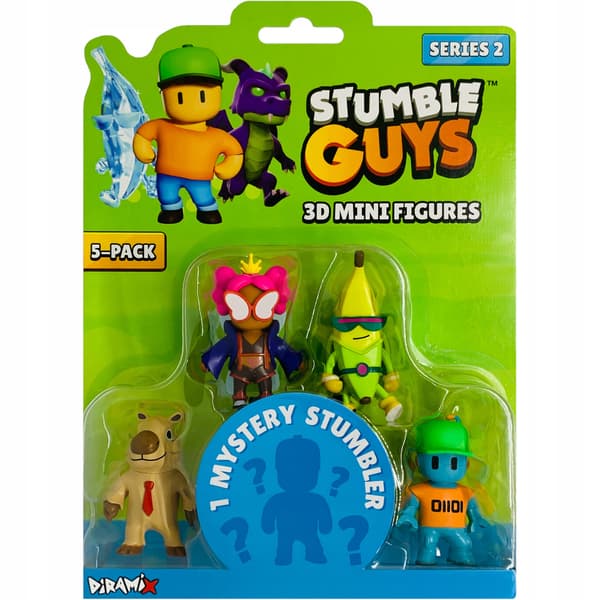 STUMBLE GUYS 5-PACK SET: CAPYBARA, FLY KWEEN, SUPER BANANA, ROBOT GUY, MYSTERY