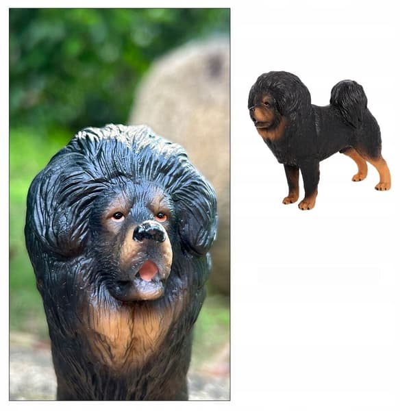 BLACK DECORATIVE PVC DOG MODEL – REALISTIC FIGURINE