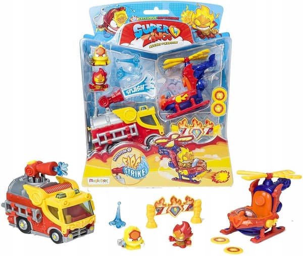 SUPER ZINGS SERIES 5 FIRE STRIKE 2-FIGURE SET: FIRE ENGINE AND HELICOPTER