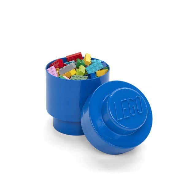 LEGO® round blue single brick container