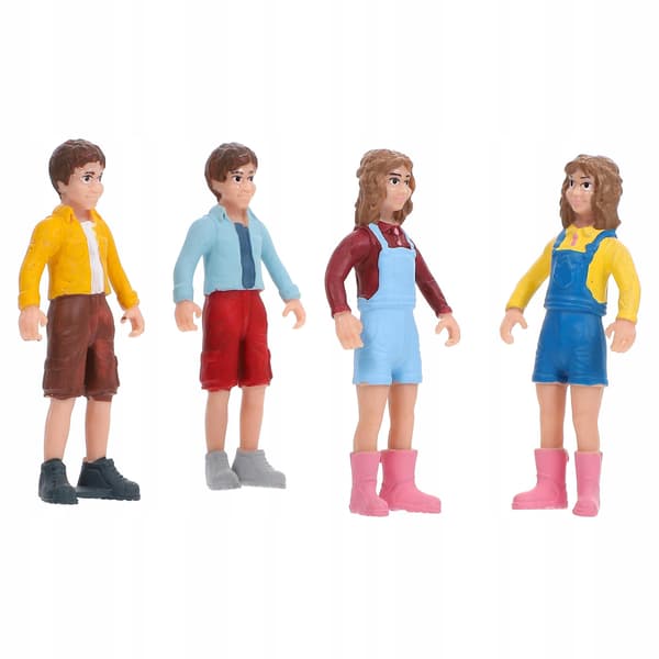 A SET OF COLOURFUL MINI FIGURINES FOR DISPLAY