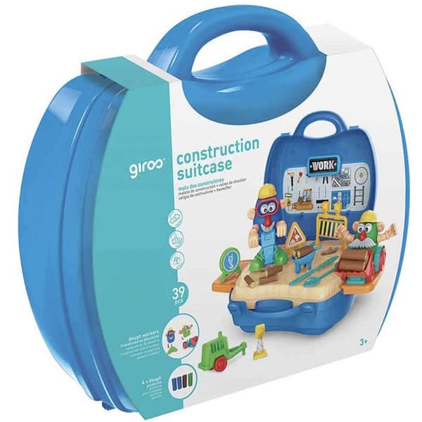 Construction Site SET with ACCESSORIES in a CHEST – 39 Pieces, CASE + MASCOT