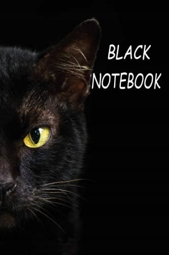 Black Notebook: Halloween Edition Minimal Cat Journal 6" x 9" – 120 sheets