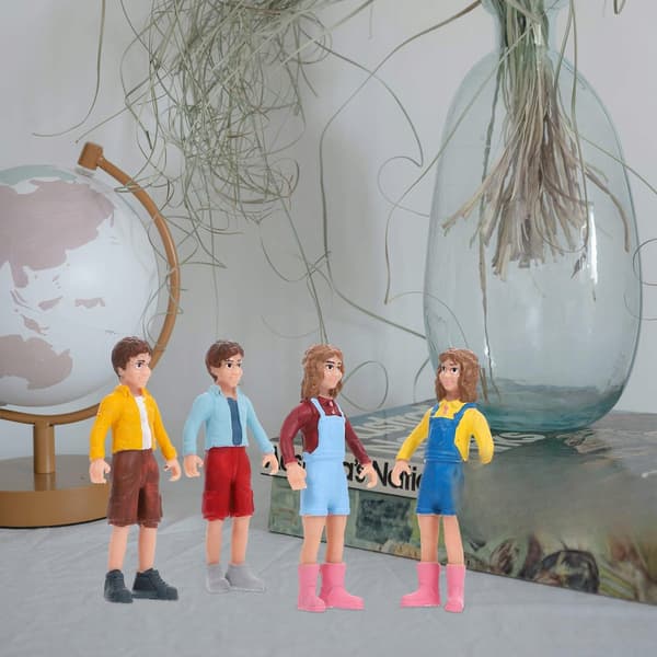 A SET OF COLOURFUL MINI FIGURINES FOR DISPLAY