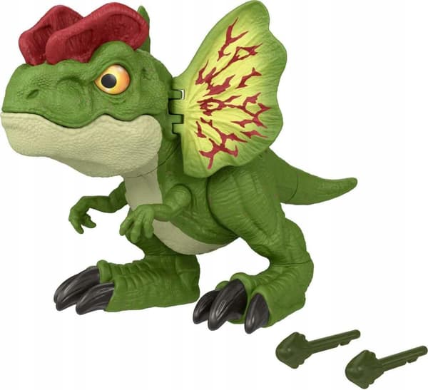 DILOPHOSAURUS 20CM FIGURINE WITH JURASSIC PROJECTILE LAUNCHER