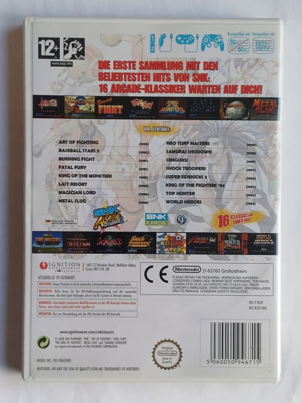 SNK Arcade Classics Vol. 1, Wii