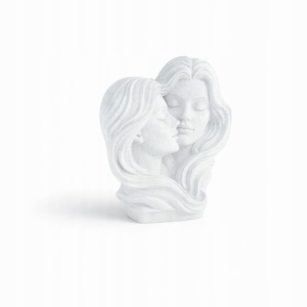 DECORATIVE FIGURINE – BAS-RELIEF DEPICTING TWO WOMEN’S FACES, MULTICOLOURED