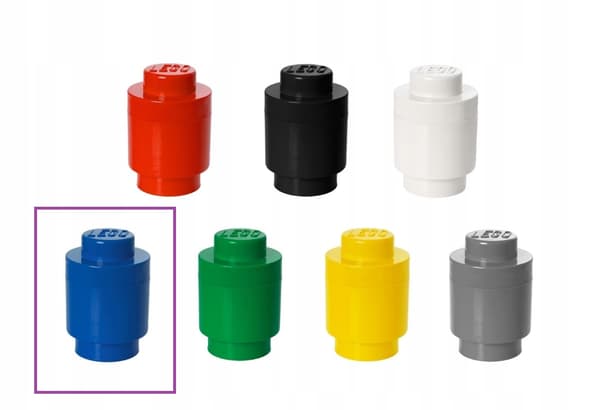 LEGO® round blue single brick container