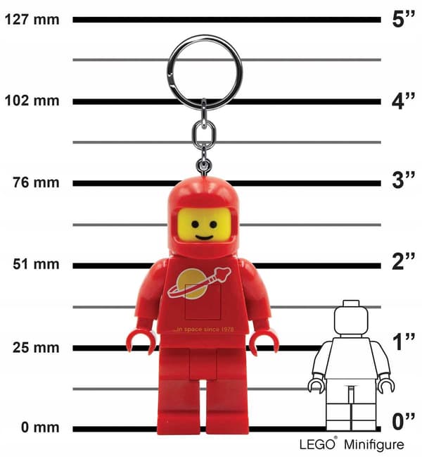 LEGO LED TORCH KEYRING – SPACE CLASSIC ASTRONAUT – RED + GIFT BAG