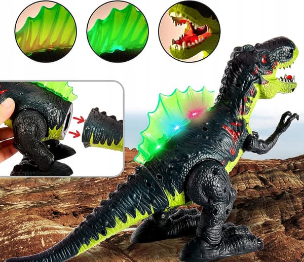 Interactive Robot Dinosaur: Walks, Breathes Smoke and Glows – A Toy for a Present