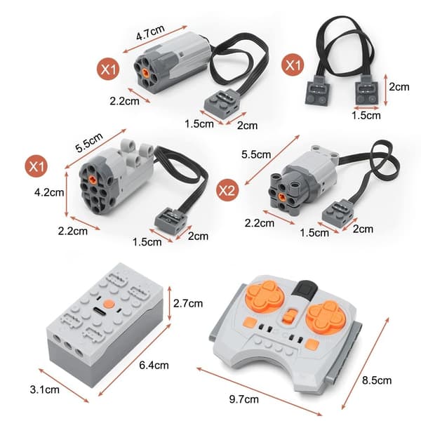 POWER FUNCTIONS MOTOR SET WITH REMOTE CONTROL FOR 4 MOTORS