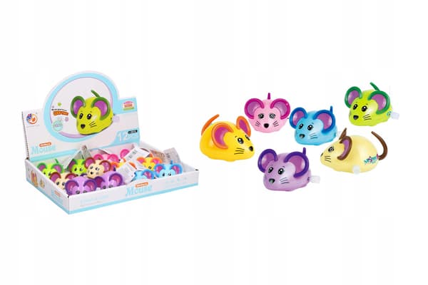 8 cm stretchable plastic mouse, set of 12
