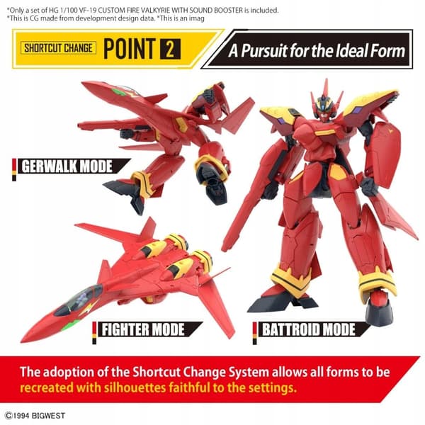 MACROSS - HG 1/100 VF-19 Custom Fire Valkyrie with Sound Boost - Model Kit