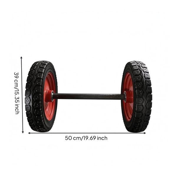 Sturdy Rubber Wheel 50 cm 16 in, 3 cm Axle