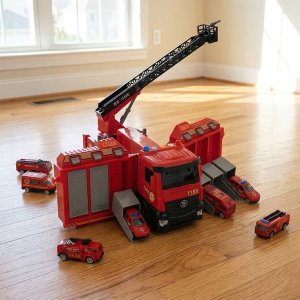 Toy fire engine, accessory set with lights and sounds