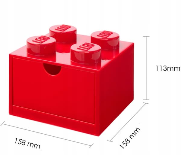 LEGO 4-Drawer Red Desk Box for Bricks
