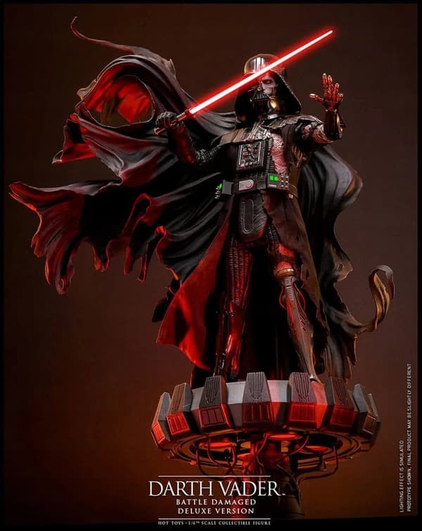 Darth Vader Battle-Damaged Star Wars Deluxe Version 1/6 Scale Figure, 35 cm